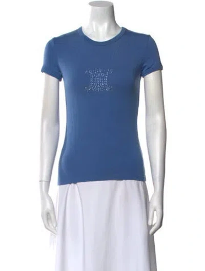 Pre-owned Celine Vintage Late 1990's - Early 2000's T-shirt In Blue