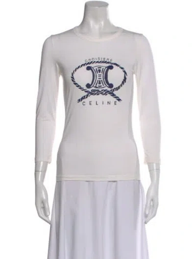 Pre-owned Celine Vintage Late 1990's - Early 2000's T-shirt In Neutral