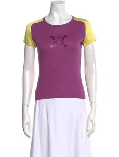 Pre-owned Celine Vintage Late 1990's - Early 2000's T-shirt In Purple
