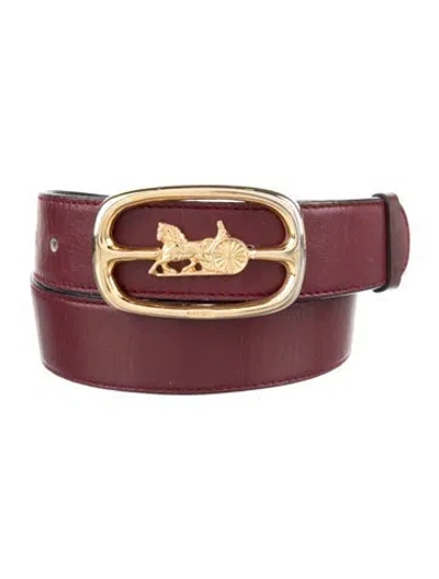 Pre-owned Celine Vintage Leather Belt Kit In Burgundy