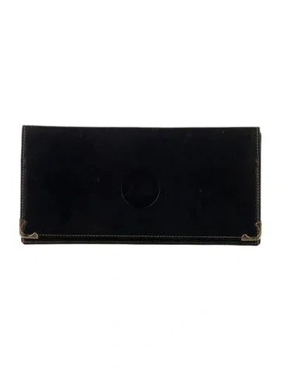 Pre-owned Celine Vintage Leather Bifold Wallet In Blue