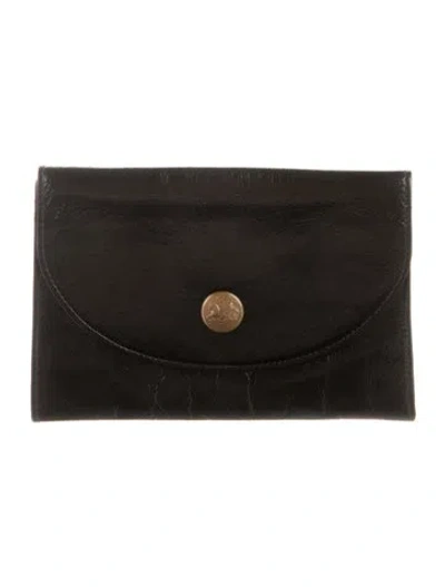 Pre-owned Celine Vintage Leather Continental Wallet In Black