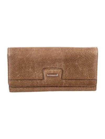 Pre-owned Celine Vintage Leather Continental Wallet In Brown