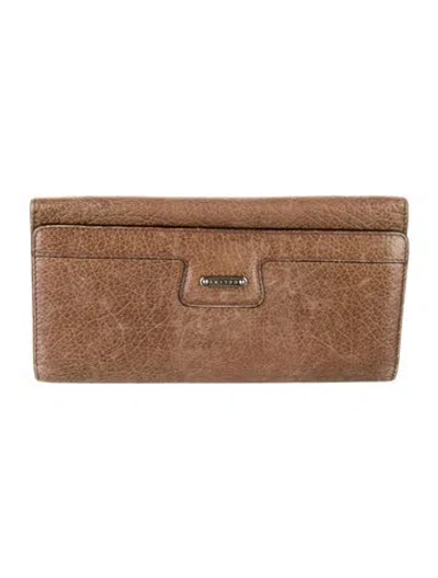Pre-owned Celine Vintage Leather Continental Wallet In Brown