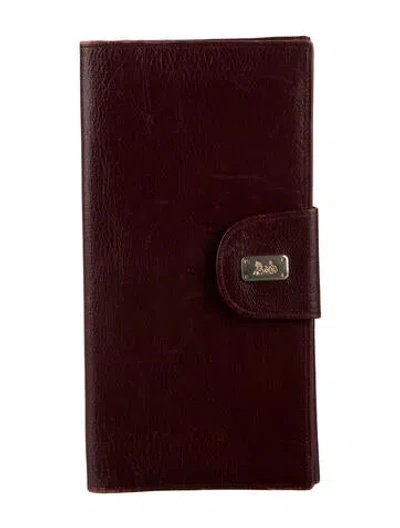 Pre-owned Celine Vintage Leather Continental Wallet In Burgundy