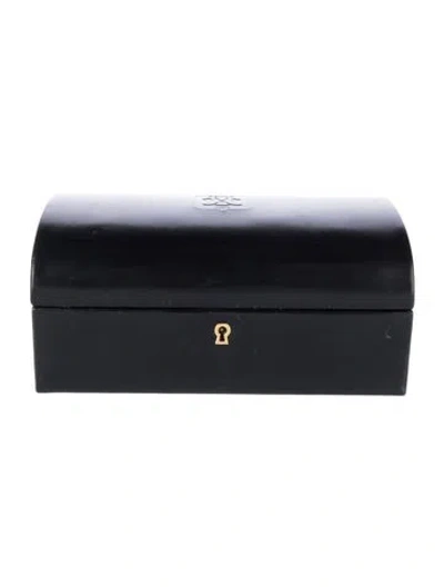 Pre-owned Celine Vintage Leather Jewelry Box In Black