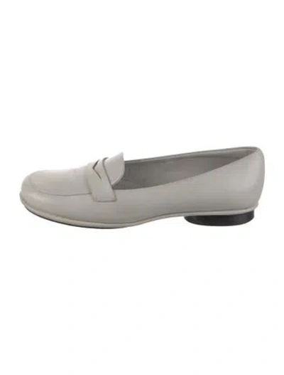 Pre-owned Celine Vintage Leather Loafers In Gray