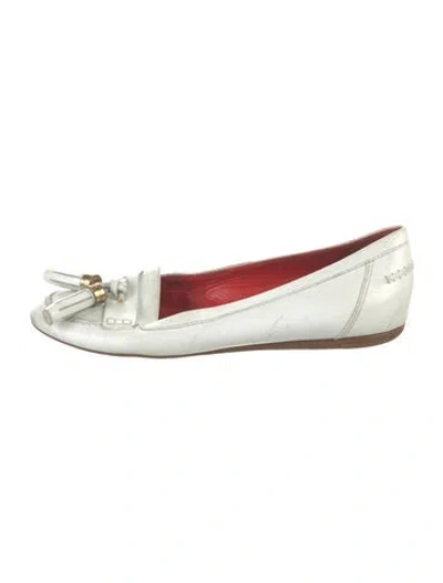 Pre-owned Celine Vintage Leather Loafers In White