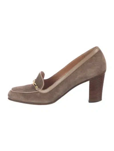 Pre-owned Celine Vintage Leather Pumps In Brown