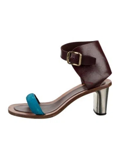 Pre-owned Celine Vintage Leather Sandals In Brown