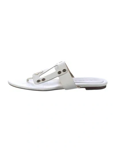 Pre-owned Celine Vintage Leather Slides In White
