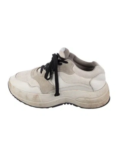 Pre-owned Celine Vintage Leather Sneakers In White