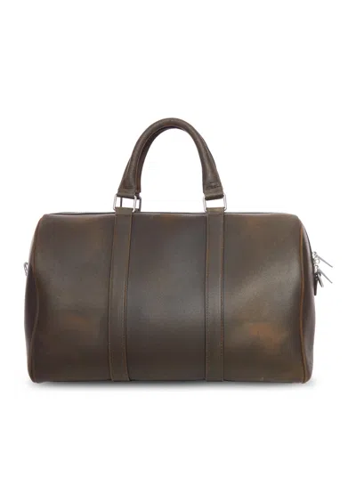 Celine Vintage Leather Travel Bag In Brown