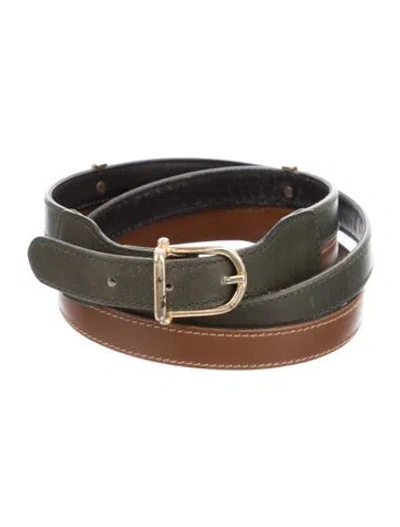 Pre-owned Celine Vintage Leather Waist Belt In Brown