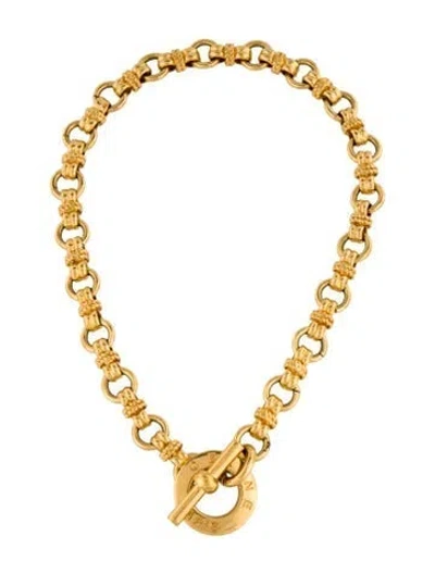 Pre-owned Celine Vintage Link Station Necklace, 18" In Multicolor