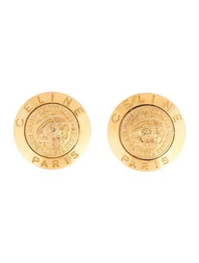 Pre-owned Celine Vintage Logo Clip-on Earrings In Multicolor
