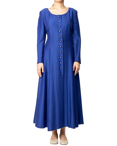 Celine Vintage Long Dress In Blue