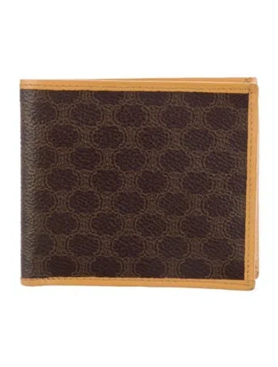 Pre-owned Celine Vintage Macadam Bifold Wallet Printed Bifold Wallet In Brown