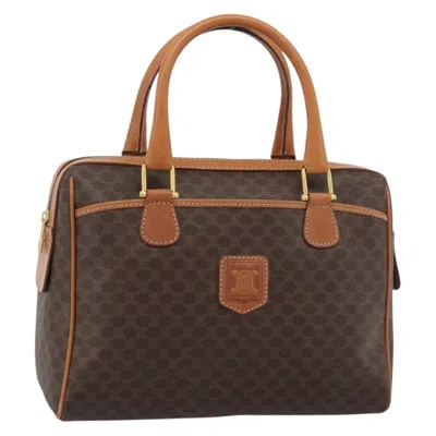 Pre-owned Celine Vintage Macadam Boston Bag Canvas Brown Canvas Handbag ()