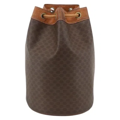Pre-owned Celine Vintage Macadam Canvas And Leather Brown Canvas Backpack Bag ()