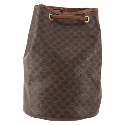 Pre-owned Celine Vintage Macadam Canvas And Leather Brown Canvas Backpack Bag ()