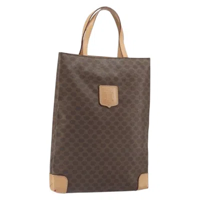 Pre-owned Celine Vintage Macadam Canvas And Leather Brown Canvas Tote Bag Bag ()