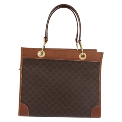 Pre-owned Celine Vintage Macadam Canvas And Leather Brown Canvas Tote Bag Bag ()