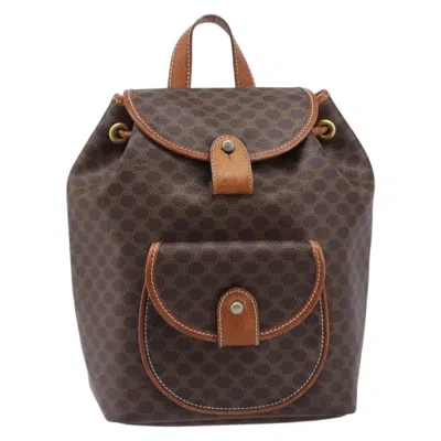 Pre-owned Celine Vintage Macadam Canvas Brown Canvas Backpack Bag ()