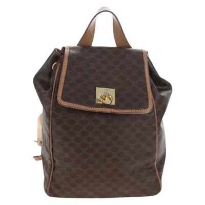 Pre-owned Celine Vintage Macadam Canvas Brown Canvas Backpack Bag ()