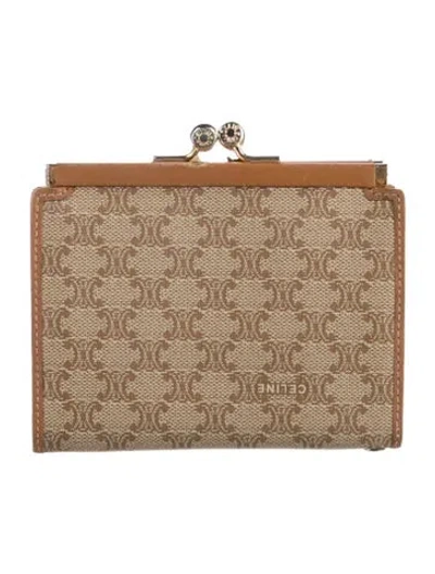 Pre-owned Celine Vintage Macadam Coin Pouch In Brown