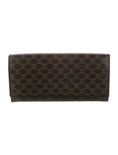 Pre-owned Celine Vintage Macadam Continental Wallet In Black