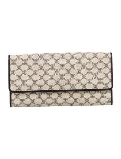 Pre-owned Celine Vintage Macadam Continental Wallet In Neutrals