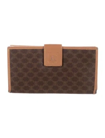 Pre-owned Celine Vintage Macadam French Purse In Brown