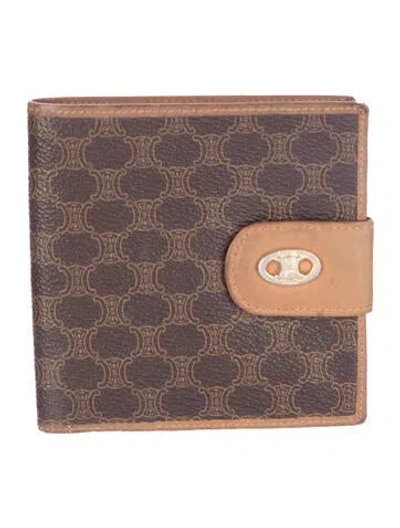 Pre-owned Celine Vintage Macadam French Purse In Brown