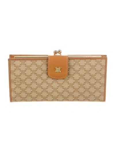 Pre-owned Celine Vintage Macadam French Purse In Neutral