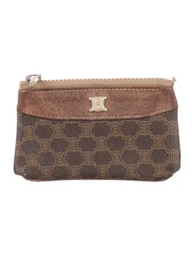 Pre-owned Celine Vintage Macadam Pouch In Brown