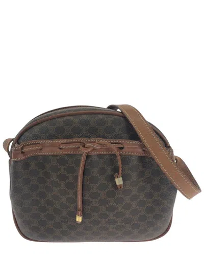 Celine Vintage Macadam Pvc Shoulder Bag (authentic Pre-loved) In Brown
