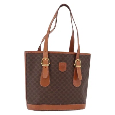 Pre-owned Celine Vintage Macadam Shopper Coated Canvas Brown Canvas Tote Bag Bag ()
