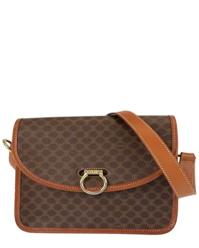 Celine Vintage Macadam Shoulder Bag (authentic Pre-loved) In Brown