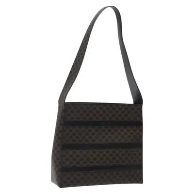 Pre-owned Celine Vintage Macadam Shoulder Bag Canvas And Leather Black Canvas Shoulder Bag Bag ()