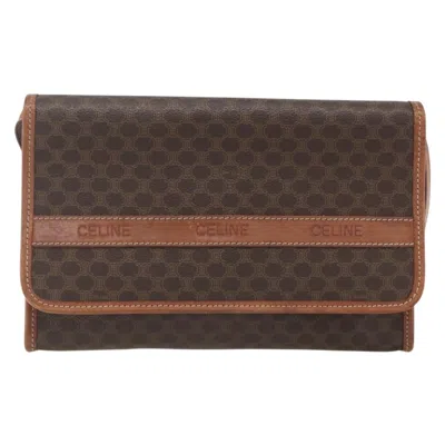 Pre-owned Celine Vintage Macadam Shoulder Bag Canvas And Leather Brown Canvas Shoulder Bag Bag ()