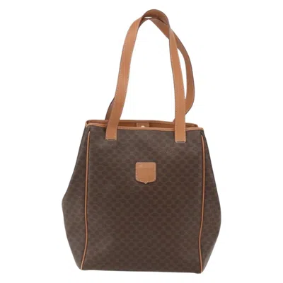 Pre-owned Celine Vintage Macadam Shoulder Bag Canvas And Leather Brown Canvas Shoulder Bag Bag ()