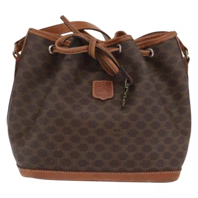 Pre-owned Celine Vintage Macadam Shoulder Bag Canvas And Leather Brown Canvas Shoulder Bag Bag ()