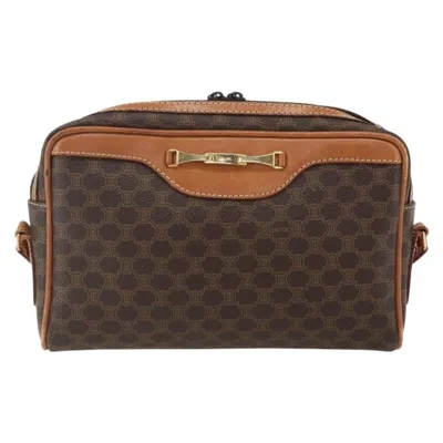 Pre-owned Celine Vintage Macadam Shoulder Bag Canvas And Leather Brown Canvas Shoulder Bag Bag ()