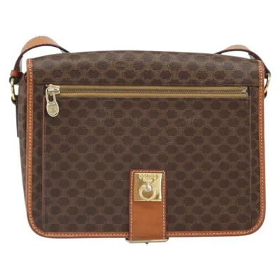 Pre-owned Celine Vintage Macadam Shoulder Bag Canvas And Leather Brown Canvas Shoulder Bag Bag ()