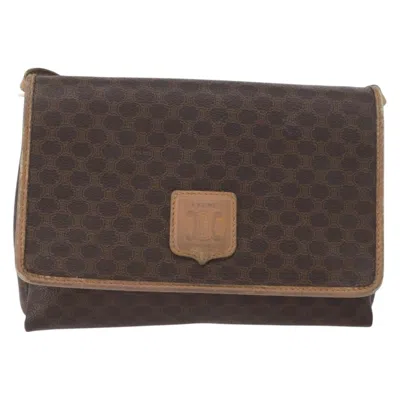 Pre-owned Celine Vintage Macadam Shoulder Bag Canvas And Leather Brown Canvas Shoulder Bag Bag ()