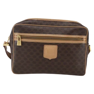 Pre-owned Celine Vintage Macadam Shoulder Bag Canvas And Leather Brown Canvas Shoulder Bag Bag ()