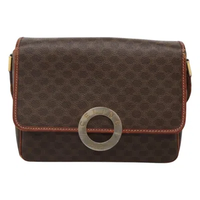 Pre-owned Celine Vintage Macadam Shoulder Bag Canvas And Leather Brown Canvas Shoulder Bag Bag ()