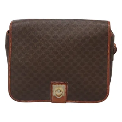 Pre-owned Celine Vintage Macadam Shoulder Bag Canvas And Leather Brown Canvas Shoulder Bag Bag ()