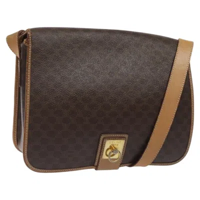Pre-owned Celine Vintage Macadam Shoulder Bag Canvas And Leather Brown Canvas Shoulder Bag Bag ()